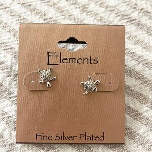 Elements Silver Turtle Earrings